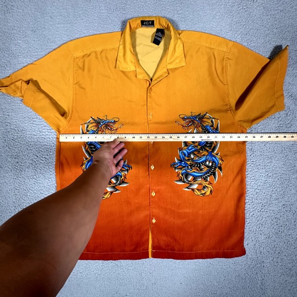 J/E/T Shirt Mens Large Ombre Dragon Tattoo 100% Polyester Y2K Streetwear Casual - Picture 6 of 9